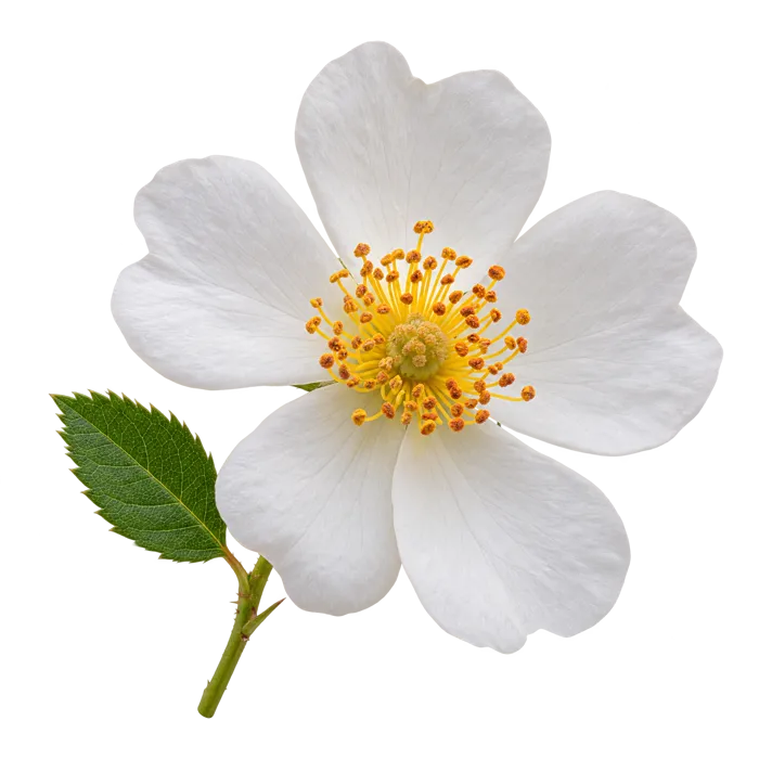 A white wild rose flower